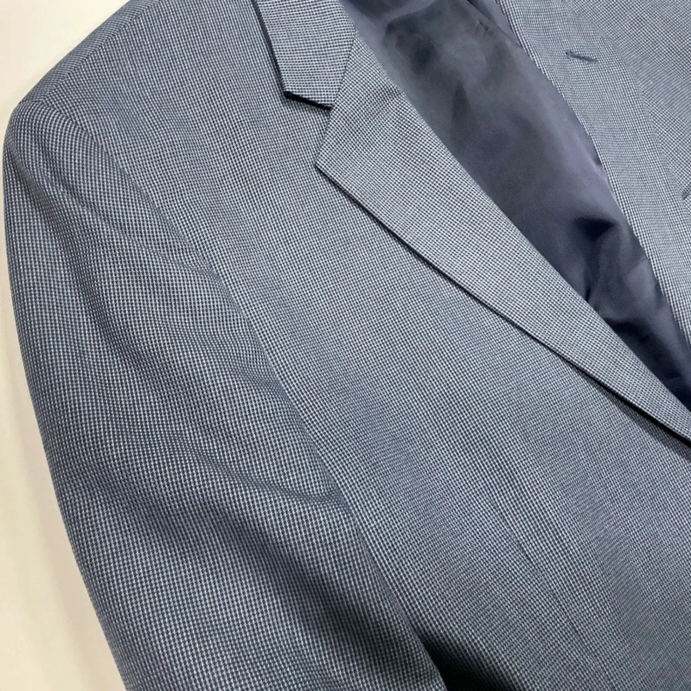 Croft & Barrow Men's 44L Blue‎ Patterned Classic Fit Blazer Sport Coat Jacket